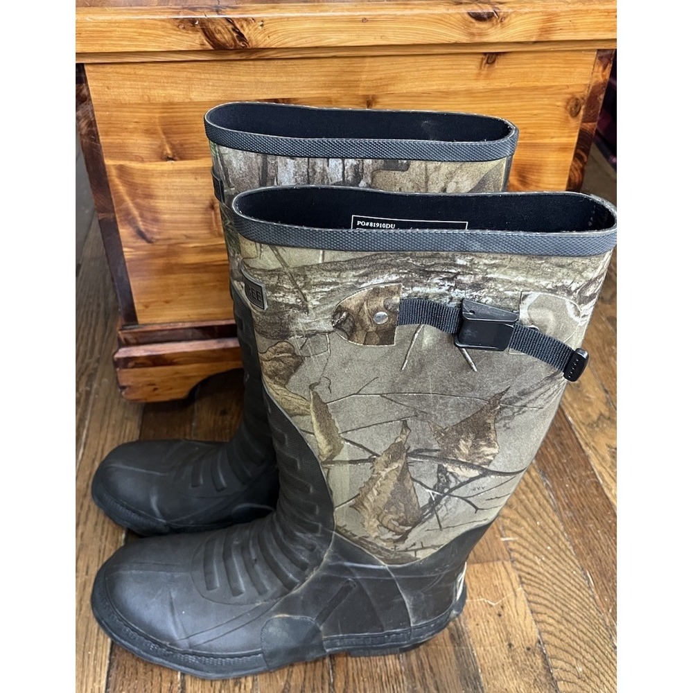 Itasca Scent Free Mens Camo Rubber Hunting Boots Waterproof Size 8